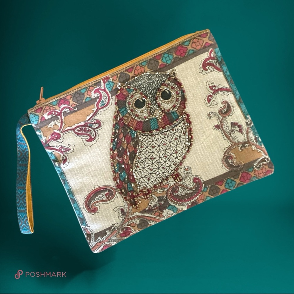 💖 Beaded Tapestry Owl Wristlet 💖